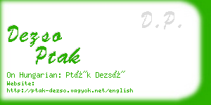 dezso ptak business card